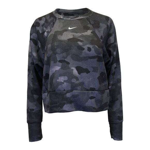 Nike Rebel Fleece Crewneck Camo Pullover in Black Polyester - Picture 1 of 5